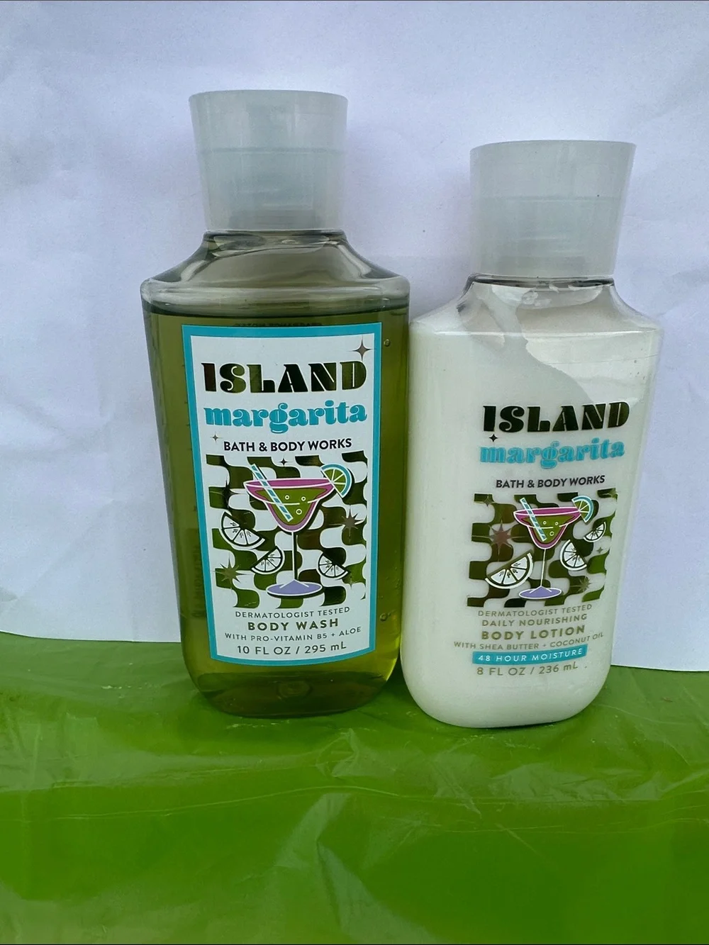 Bath & Body Works Island Margarita Body Wash & Lotion - Green & White